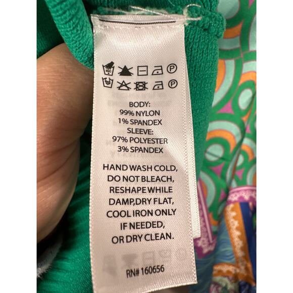 BAILEY 44 Multicolor Ribbed Knit Patchwork Silky Feel Long Sleeve Blouse Women L - Picture 8 of 8